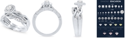 Macy's Diamond Halo Bridal Set (1/2 ct. t.w.) in 14k White Gold